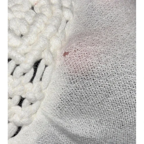 Roxy Halter Swing‎ Dress Cover Up Women SZ M Ivory Pockets Crochet Boho Hippie - Picture 8 of 13